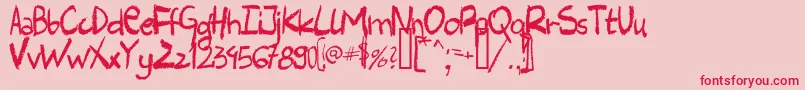 HARLC    Font – Red Fonts on Pink Background
