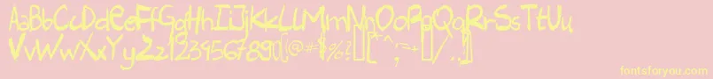 HARLC   -Schriftart – Gelbe Schriften auf rosa Hintergrund