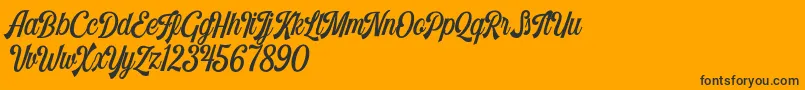 Harlend Demo-Schriftart – Schwarze Schriften auf orangefarbenem Hintergrund