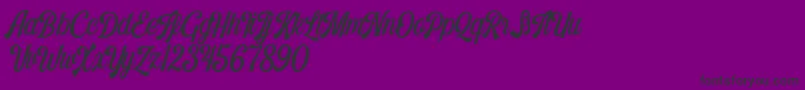 フォントHarlend Demo – 紫の背景に黒い文字