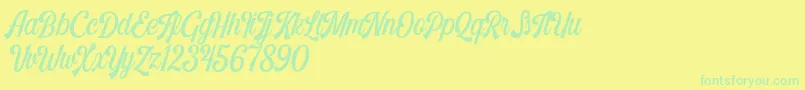 Harlend Demo Font – Green Fonts on Yellow Background