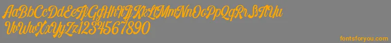 Harlend Demo-Schriftart – Orangefarbene Schriften auf grauem Hintergrund
