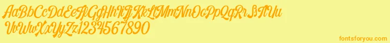 Harlend Demo Font – Orange Fonts on Yellow Background
