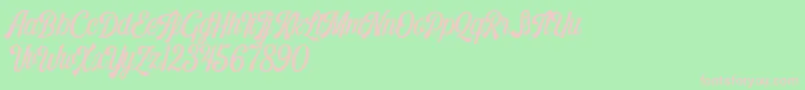 Harlend Demo Font – Pink Fonts on Green Background