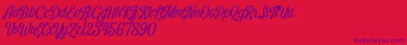Lisätietoja Harlend Demo-fontista Harlend Demo-fontti – violetit fontit punaisella taustalla