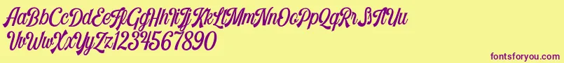 Harlend Demo Font – Purple Fonts on Yellow Background