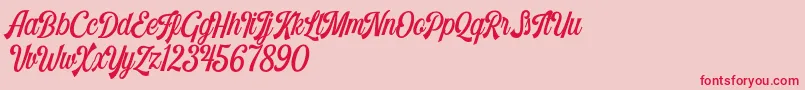 Harlend Demo Font – Red Fonts on Pink Background