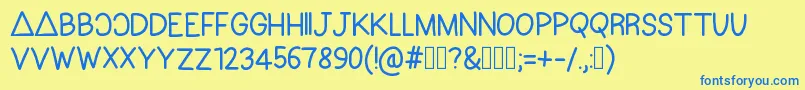 Czcionka Bastille – niebieskie czcionki na żółtym tle