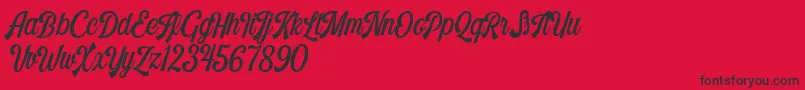 Harlend Demo Font – Black Fonts on Red Background