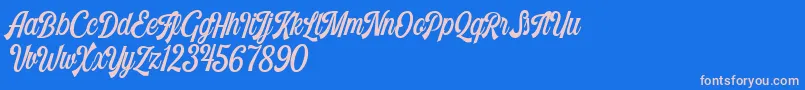 fuente Harlend Demo – Fuentes Rosadas Sobre Fondo Azul