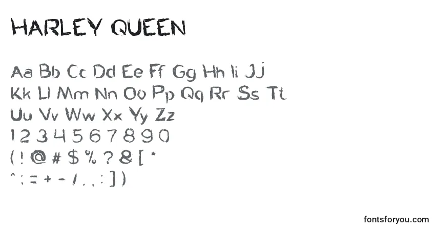 Fuente HARLEY QUEEN - alfabeto, números, caracteres especiales