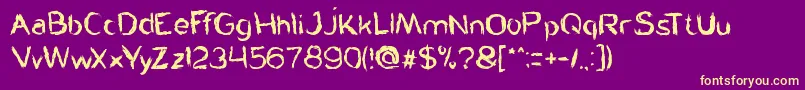 HARLEY QUEEN-fontti – keltaiset fontit violetilla taustalla