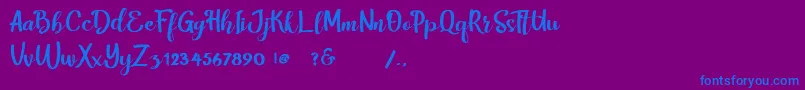 harley Font – Blue Fonts on Purple Background