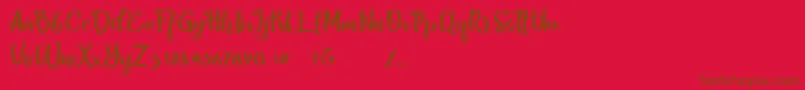 harley-fontti – ruskeat fontit punaisella taustalla