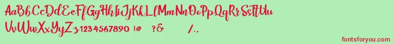 harley Font – Red Fonts on Green Background