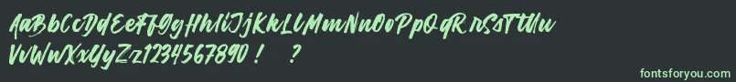 Harligh Brush Demo Font – Green Fonts on Black Background