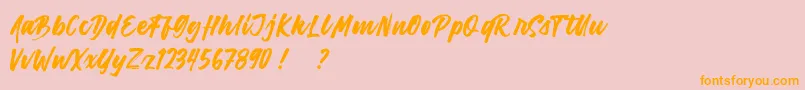 Harligh Brush Demo Font – Orange Fonts on Pink Background