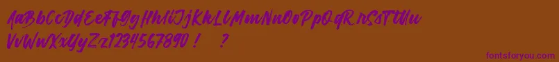 Harligh Brush Demo Font – Purple Fonts on Brown Background