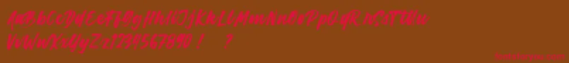 Harligh Brush Demo Font – Red Fonts on Brown Background
