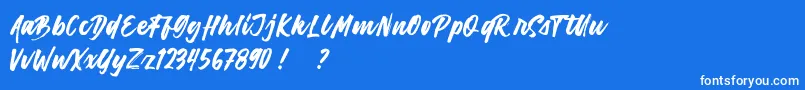 Harligh Brush Demo-Schriftart – Weiße Schriften auf blauem Hintergrund