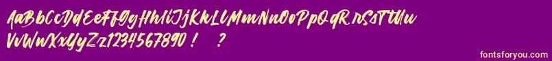 More about Harligh Brush Demo Font Harligh Brush Demo Font – Yellow Fonts on Purple Background