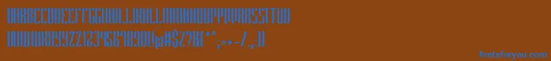 フォントHarmonial NonCommercial – 茶色の背景に青い文字