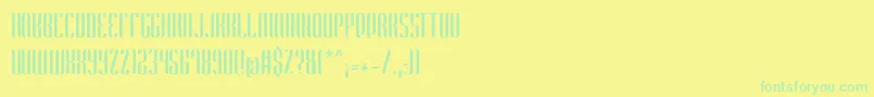 フォントHarmonial NonCommercial – 黄色い背景に緑の文字