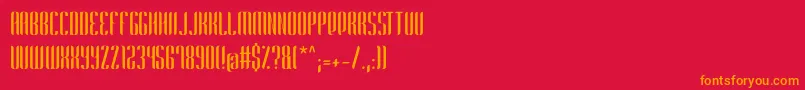 Harmonial NonCommercial Font – Orange Fonts on Red Background