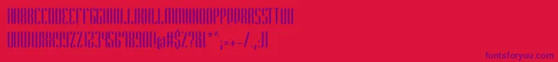 Harmonial NonCommercial-fontti – violetit fontit punaisella taustalla