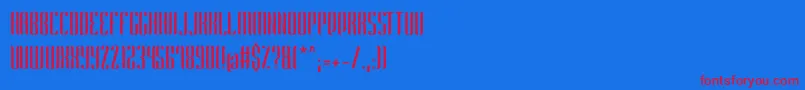 Harmonial NonCommercial Font – Red Fonts on Blue Background