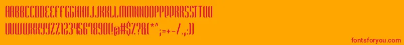 Harmonial NonCommercial Font – Red Fonts on Orange Background