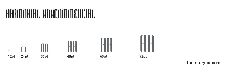 Harmonial NonCommercial Font Sizes