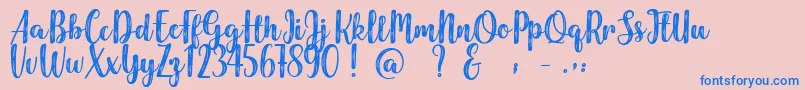 Harmonious Calendar Font – Blue Fonts on Pink Background