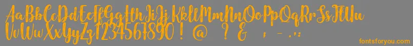 Harmonious Calendar Font – Orange Fonts on Gray Background