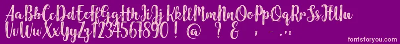 Harmonious Calendar Font – Pink Fonts on Purple Background