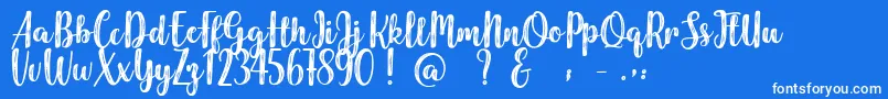 Harmonious Calendar Font – White Fonts on Blue Background