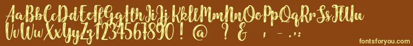 Harmonious Calendar Font – Yellow Fonts on Brown Background