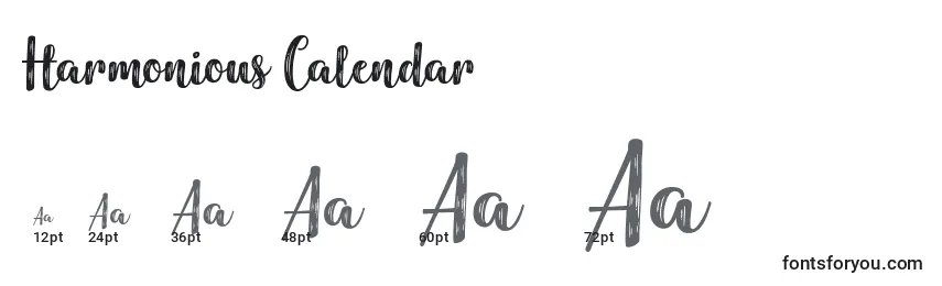 Harmonious Calendar Font Sizes