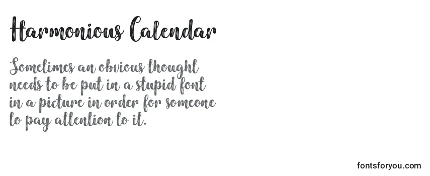 Harmonious Calendar Font