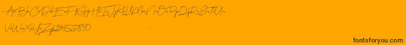 Harmony-Schriftart – Schwarze Schriften auf orangefarbenem Hintergrund