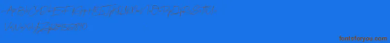 Harmony Font – Brown Fonts on Blue Background