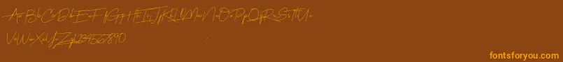 Harmony Font – Orange Fonts on Brown Background