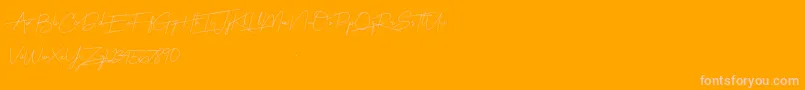 Harmony Font – Pink Fonts on Orange Background
