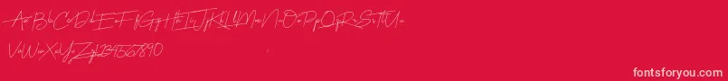Fonte Harmony – fontes rosa em um fundo vermelho