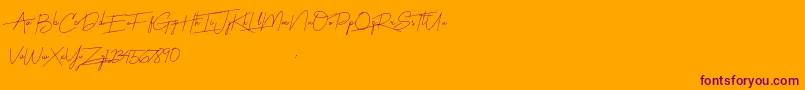 Harmony Font – Purple Fonts on Orange Background