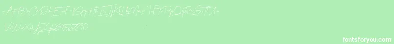 Harmony-Schriftart – Weiße Schriften auf grünem Hintergrund