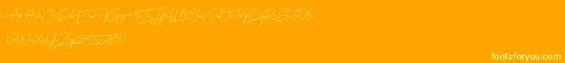 Harmony Font – Yellow Fonts on Orange Background