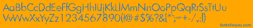 LimerickrandomLightRegular Font – Blue Fonts on Orange Background