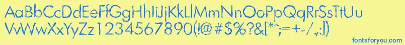 LimerickrandomLightRegular Font – Blue Fonts on Yellow Background