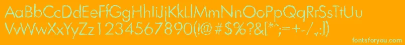LimerickrandomLightRegular Font – Green Fonts on Orange Background